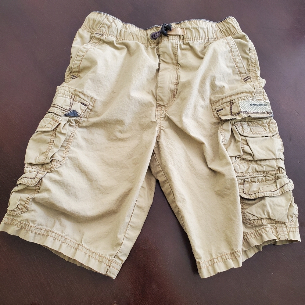 Boy cargo tan shorts